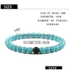 Beaded Distance Bracelet For Women Couples Classic 6Mm Natural Black Matte Blue Turquoises Stone Bracelets Men Jewelry Drop Delivery Dh1Hg