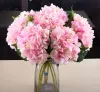 DHL Free Artificial Silk Hydrangea Big Flower Fake White Wedding Flower Bouquet para Mesa Centroceces Decorações 19Colors GB800