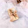 Emballage cadeau 10 pièces emballage sac boîtes doux doré boîte à main papier européen nœud papillon bonbons fournitures de fête