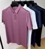 Męski Polos Luksusowy lodowy jedwabny jedwabny traczelna koszulka z krótkim rękawem na męską letnią modę High-End Hafted Polo