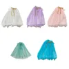 Manteau fête fée doux mignon Cape Tulle Costume en châle Cape paillettes anniversaire étoile princesse Cosplay paillettes fille Festival