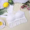 Camisoles Tanks Mulheres Bras Pad Push Up Up Wireless Lace Bra Top Top Sexy Bralette Plus Tamanho Fitness Roupa Destaca Padrão de Flor Lingerie Copo cheio