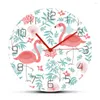 Relógios de parede rosa flamingo nórdico moda acrílica relógio elegante quartzo mudo vigia relógio de design moderno decoração doméstica