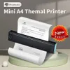 Phomemo M08F A4 Portable Thermal Printer, stöder 8.26 "X11.69" A4 Termal Paper, Wireless Mobile Travel Printers for Car Office