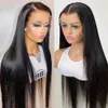 Peruwiańska 360 Pełna koronkowa frontowa peruka ludzka włosy przed wyciągniętą długą kością prosta 13x4 HD Przezroczysta koronkowa peruka dla kobiet czarna /czerwona /blondynka /szary syntetyczna peruka