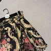 Damen-Shorts, Mini-Vintage-Hose, Blumen-Stickerei, hohe Taille, A-Linien-Röcke, Damen, schmale Passform, Reißverschluss, asymmetrisches Design, luxuriös