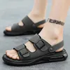 Sandals Summer Men Buckle Breathable Leather Beach Flip Flop Brand Casual Shoes Comfortable Slip on s Air