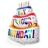 Joyeux anniversaire gâteau ballons grand 3 couches couleur bougie gâteau ballons ours gâteau ballon pour enfant fête d'anniversaire bébé douche décors