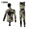 Mute Mute stagne Camouflage Manica lunga Fission Con cappuccio 2 pezzi di tuta da immersione in neoprene da 1,53 mm per uomo Tenere al caldo Muta da sub impermeabile 230515