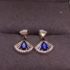 Stud -oorbellen Sapphire Earring Gems Natural and Real Sapphires 925 Sterling Silver