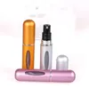 En gros 5ML rechargeable parfum vaporisateur bouteille en aluminium vaporisateur atomiseur portable voyage cosmétique conteneur parfums bouteilles 12 couleurs