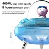 Eletrodomésticos Bicos duplos Umidificador de ar sem fio Ultrasonic USB Mist Maker Fogger Carregável UFO Cartoon Bear Difusor de água Umidificador