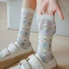 靴下靴屋ファッションサマー夏の女性ソックスウルトラシン透明なシルクガラスフラワーソックスカイイ日本のかわいいレースフリルクリスタルシルクソックスP230516