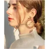 Серьги из ручной работы ручной работы для женской девочки Bohemia Braid St Wicker Raffia Circle Ушные украшения летние пляжные аксессуары Dr Dhbt2