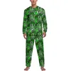 Vêtements de nuit pour hommes Funny Frog Pyjamas Automne Cute Cartoon Forgs Lovers Night Slpwear Male Two Piece Graphic Long Slve Warm Pyjama Sets