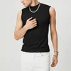 Männer Tank Tops TOP Pria Mode 2023 Rollkragen Warna Solide Tanpa Lengan Streetwear Rompi Kasual Pesta Klub Malam Atasan Kurus INCERUN S 5XL 230516