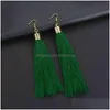 Dangle Chandelier Ladies Long Tassel Earrings Girl Pendant Boho Style Gold Circle Bohemian Retro Vintage Assorted Variety Mix Drop Dhcw4