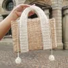 TOTES Pearls Beach Bag Komante Lato Nowe eleganckie tkaninowe słomkowe słomki Kobieta bohemia dzikająca duża torebka torebka