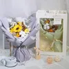 Fleurs décoratives Saint Valentin Immortel Bouquets de fleurs séchées pour petit ami petite amie Gypsophila Tournesol Cadeau d'anniversaire Donne