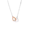 Luxury Fashion Necklace Designer Jewelry Party 925 Silver Double Hearts Diamond Pendant Rose Gold Necklaces for Womens Fancy Dress Long Chain Jewellery Gift