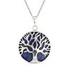 Collane con ciondolo Sterling Sier Gemstone Family Tree Of Life Collana Gioielli delicati Anniversario Regali di compleanno per ragazze Mamma e Wo Dhq94