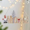 Adornos navideños con letras en inglés, adornos de madera, colgante de madera, árbol de Navidad, ciervo, manualidades DIY, año 2023, regalos colgantes