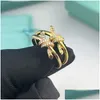 Anelli Rings Ringer Designer Ring Ladies Rope Knot Luxury con diamanti Fashi