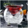 Vinglasögon Molecar Mixology Interlayer Triangle Cocktail Iced Crystal Glass Cone Martini Globar Set Bartender Special Drinking Cup Dhrwz