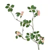 Dekorativa blommor konstgjorda vinrankor pastoral stil falsk grön växt bukett lotusblad