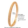 Bangle 4pcs/lot 24K Bangles for Women Party Gold Color Bangelsbrete Африканские свадебные подарки