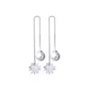 Boucles d'oreilles pendantes S925 argent Sterling 925 Original gland femmes petite perle escroc goujon oreille crochet brillant neige goutte cristaux