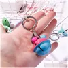 Key Rings Fashion Double Color Bell Chains Leather Braided Ropewoven Cord Car Chain Holder Pendant Accessories 288 N2 Drop Delivery J Otuxr