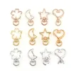 Sleutelringen 10 stks Nieuwe schattige maanster Hart Kat Dierbloem Holle ketting Ring Keychain Diy Accessoires Lobster Clasp Groothandel 1196 Q otcoe