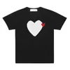 Spela Herr T-shirt Designer CDG Broderi Rött hjärta Commes Des Skjorta Casual Damskjortor Märke Kvantitet T-shirts Bomull Kortärmad Sommar Lös Oversize T-shirt