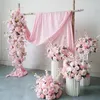装飾的な花豪華な5dピンクの結婚式の背景アーチ装飾フローラルアレンジメントローズパーティーイベントテーブルセンターピースボールステージフロアフラワー