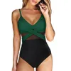 Onepiece Suits RXRXCOCO Women Swimsuit Seethrough Solid Black Womens Swimwear Sexy Ruched Backless Push Up Bathing Suit Beachwear 230515