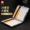 Smoking Pipes 20 pack leather cigarette case, hand rolled cigarette storage and protection box, elastic band metal cigarette case