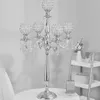 European Candlestick Tall Wedding 5 Arms gold Crystal Candelabra Centerpiecs Wedding Decoration Centerpiece imake900