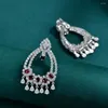 Boucles d'oreilles pendantes SHIPEI Luxe 925 Sterling Silver Ruby Lab Saphir Gemstone Wedding Engagement Fine Jewelry For Women Wholesale