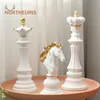 Decoratieve objecten Figurines NorthEUins 3 PCSSet Resin International Schaken Figurine Modern Interior Decor Office Woonkamer Decoratie Accessoires 230515