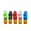 En gros 6pcs tête de balle petite bouteille en verre boîte à pilules tabac à priser renifleur machine à rouler shishahookah pipe vaporisateur W18C