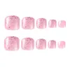 False Nails Soft Pink Artificial Toenails Non-Slip Manicure Kit For Woman Foot Decoration