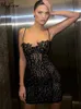 Rukas zwarte mouwloze slip bloemenprint sexy bodycon slanke mini prom jurk zomer dames mode y2k kleding feest nachtclub