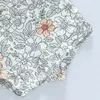 FOCUSNORM Baby Mädchen 3PCS Kleidung Outfit 0-24M Kurzarm Schmetterling Gedruckt T-Shirt Blume Elastische Shorts Stirnband
