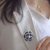 Broscher exknl camellia blommor brosch stift växt för kvinnor klädande dekoration mode vackra vita smycken flicka 2023
