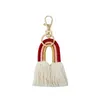 Ключевые кольца Женские ручные ручной работы Boho Rainbow Tassel Bag Bag Vange Gold Holder Fashion Sirew Will и Sandy 155 R2 Drod