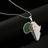 Naszyjniki wiszące srebrne Afryka Afryka argina eliminka flaga złota kolorowa modna biżuteria mapa Algierii