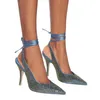Sandaler Arden Furtado Summer Fashion Women's Shoes Stiletto klackar 10 cm Crystal Rhinestone Sexig elegant ankelband Party