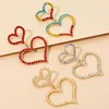 Серьги с серьгами Zhini Fashion Big Heart Crystal Roptone для женщин очаровательные аксессуары для жемчужных серьгов 2023 Бринскос