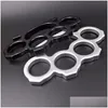 Brass Knuckles Sier Black Gold Thin Steel Knuckle Dusters Self Defense Personal Security Womens And Mens Selfdefense Pendant Fy4323 Dh7Vg